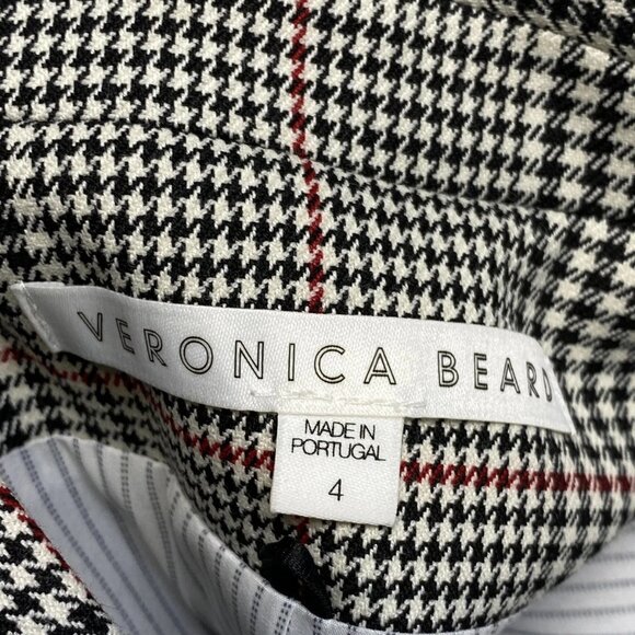 Veronica Beard Women’s Eva Plaid Blazer Jacket Size 4 White/Black — Single Breas - Picture 4 of 9